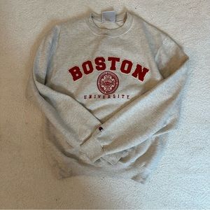 Champion Light Grey Boston University Powerblend Crewneck Sweatshirt